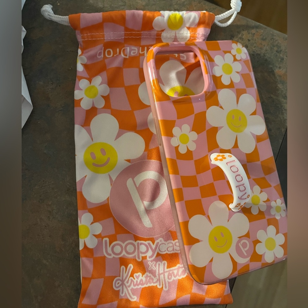 Loopy Case Krista Horton  Pink and Orange Floral Phone Case iPhone 13/14